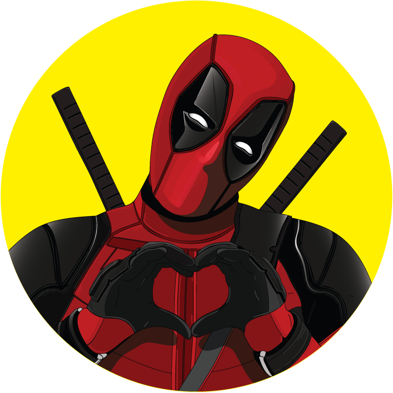 Portrait illustration asap Deadpool coeur