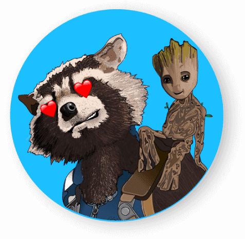 Illustrated portrait asap groot